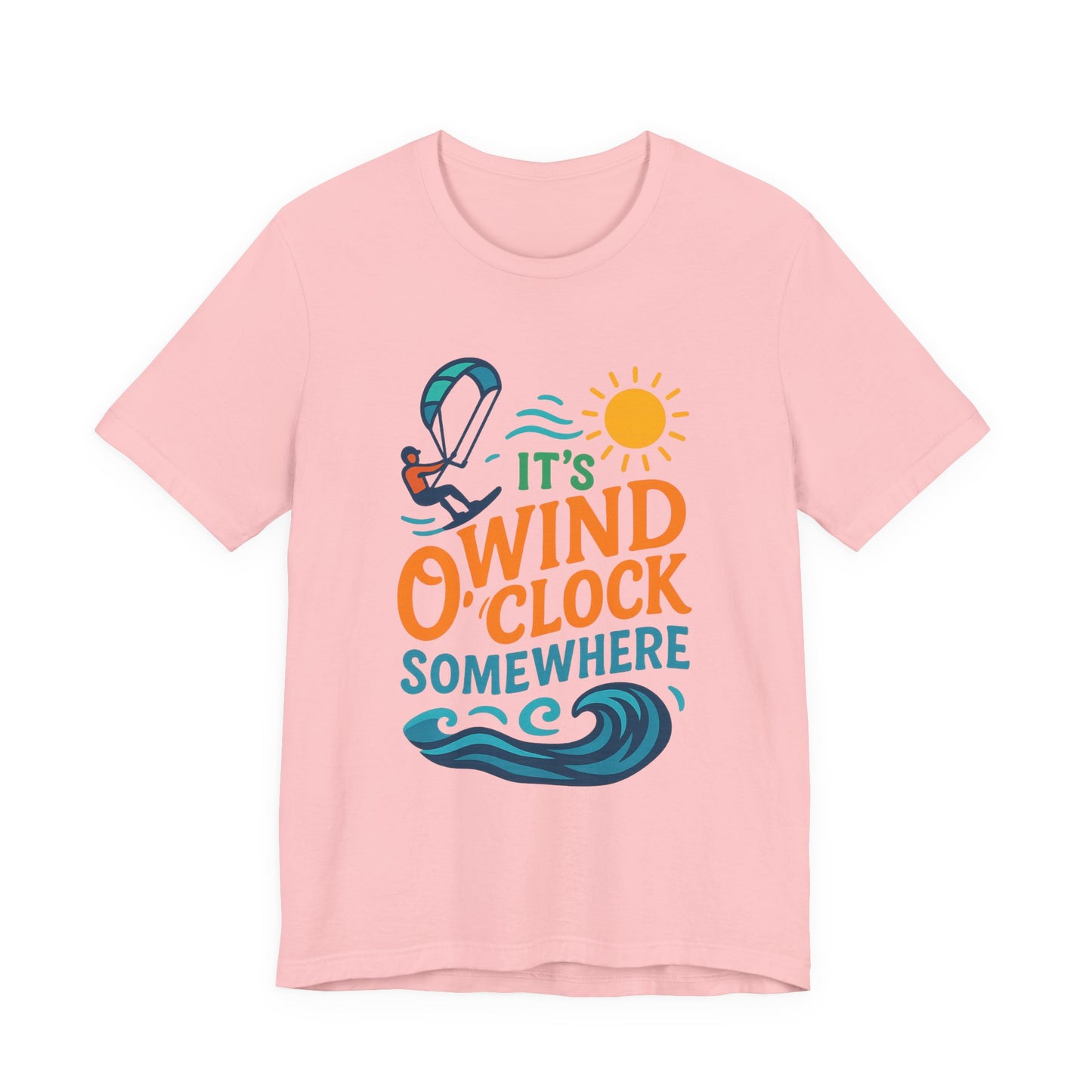 Kitesurf T-Shirt – „It’s Wind O’Clock Somewhere“ | WindSoul Surf Shirt für Wind-Liebhaber
