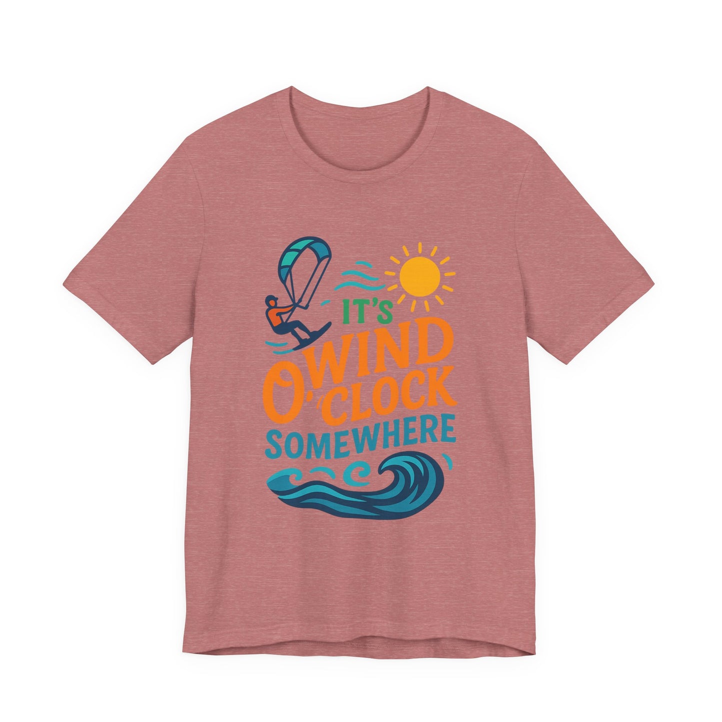 Kitesurf T-Shirt – „It’s Wind O’Clock Somewhere“ | WindSoul Surf Shirt für Wind-Liebhaber