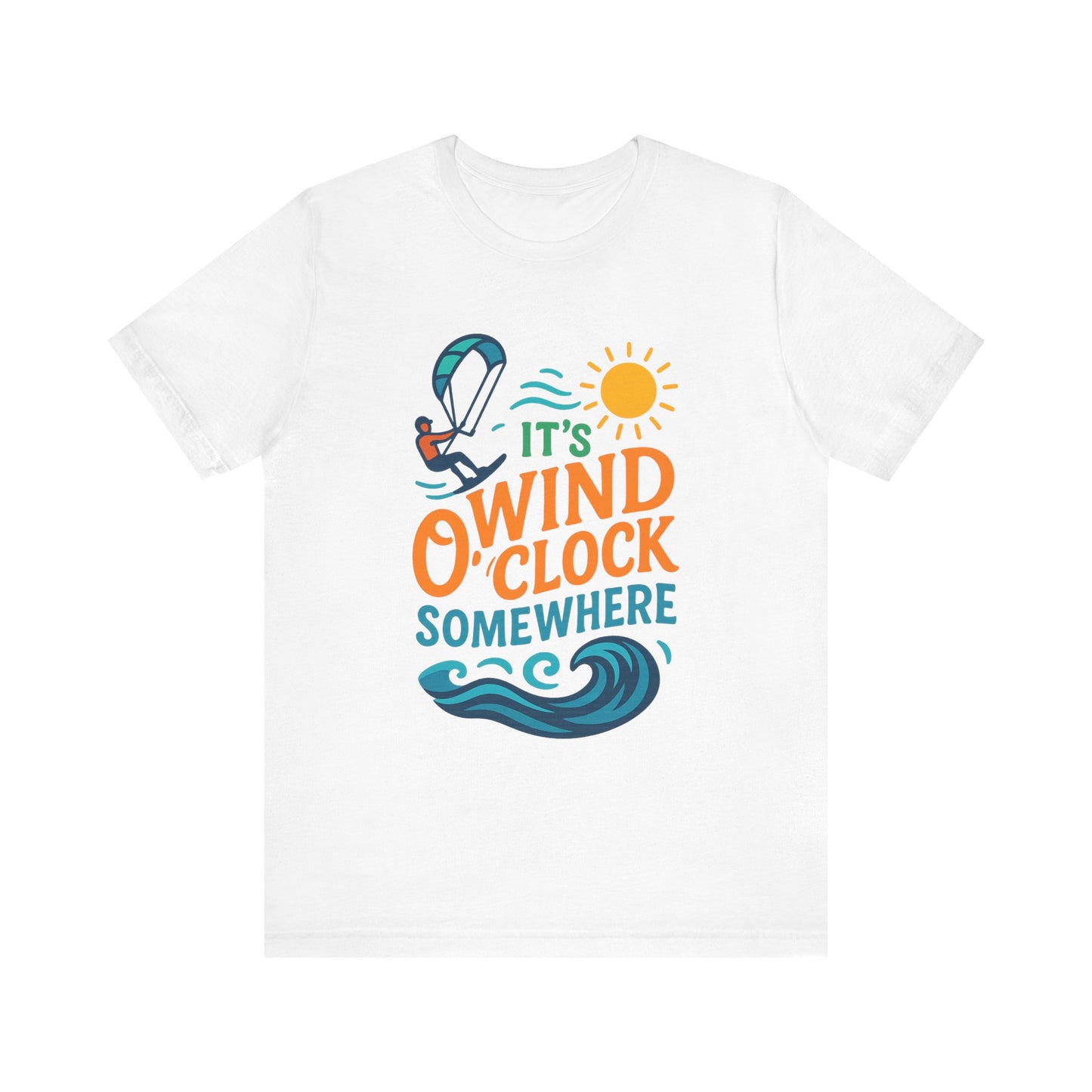 Kitesurf T-Shirt – „It’s Wind O’Clock Somewhere“ | WindSoul Surf Shirt für Wind-Liebhaber
