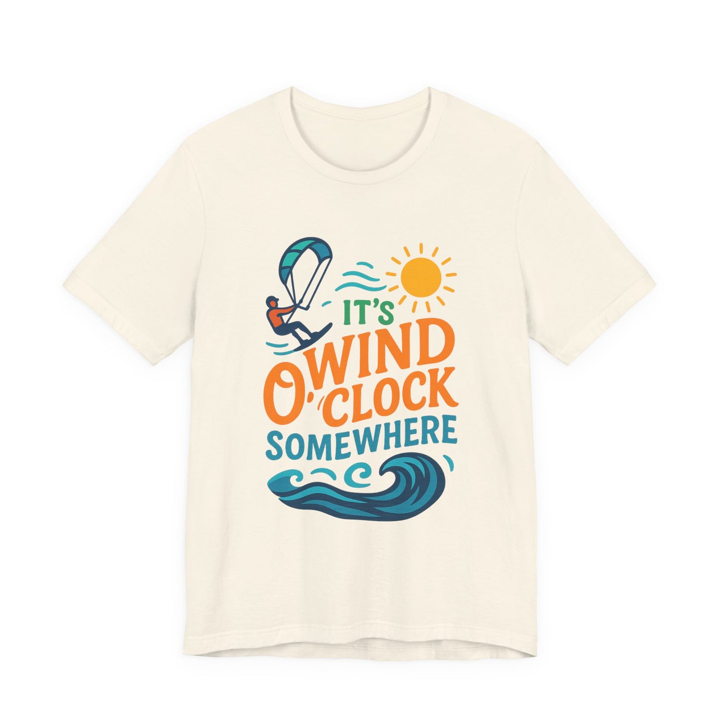 Kitesurf T-Shirt – „It’s Wind O’Clock Somewhere“ | WindSoul Surf Shirt für Wind-Liebhaber