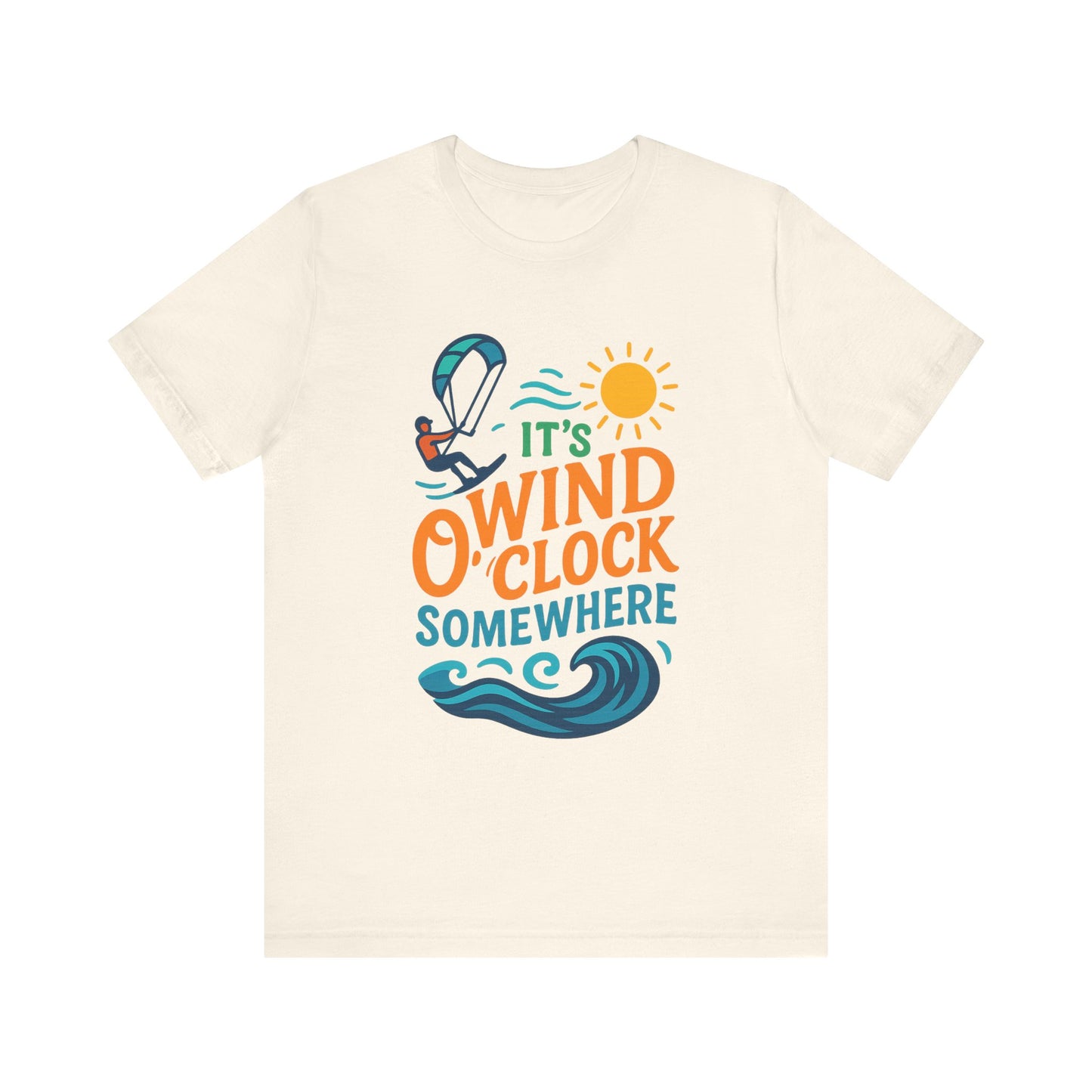 Kitesurf T-Shirt – „It’s Wind O’Clock Somewhere“ | WindSoul Surf Shirt für Wind-Liebhaber
