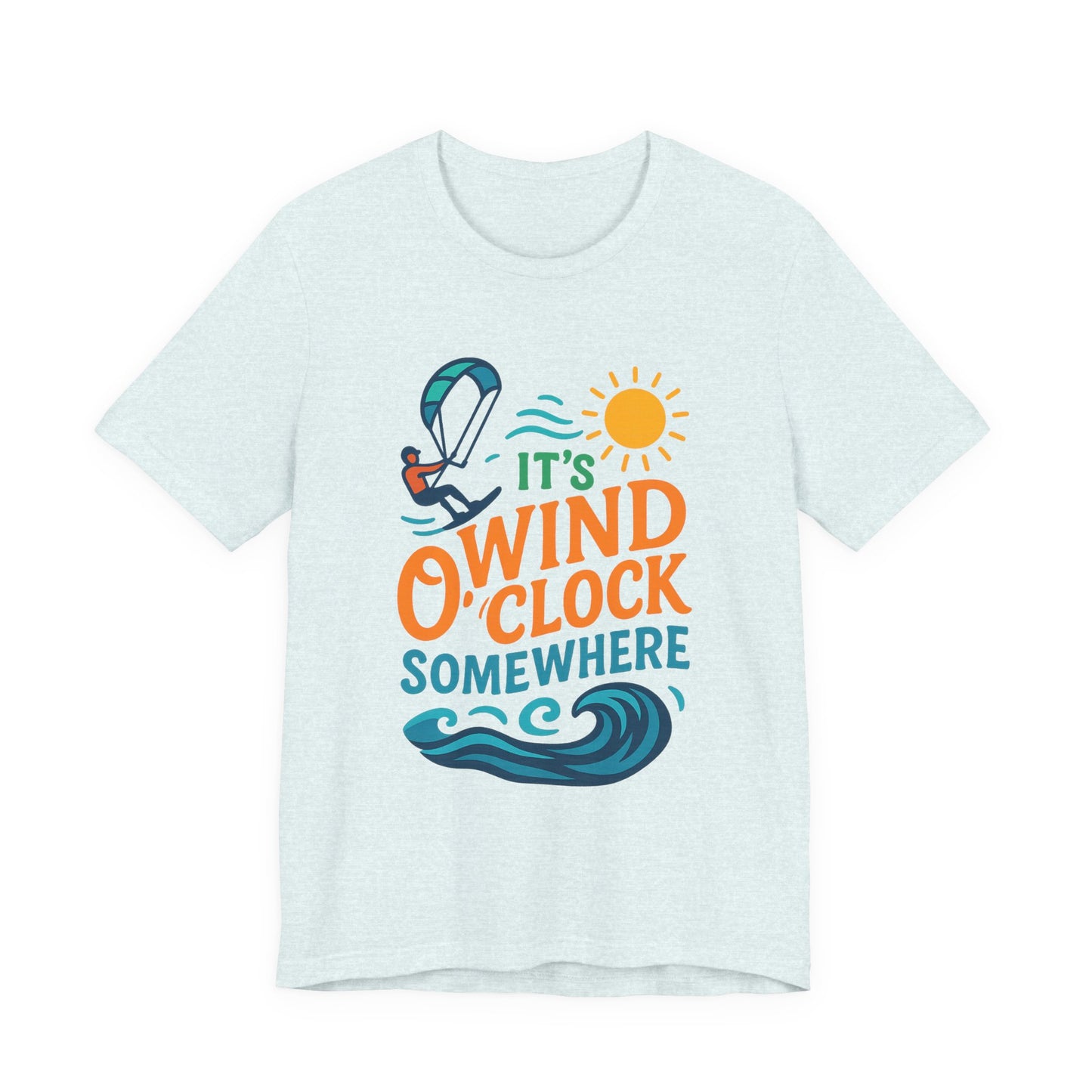 Kitesurf T-Shirt – „It’s Wind O’Clock Somewhere“ | WindSoul Surf Shirt für Wind-Liebhaber