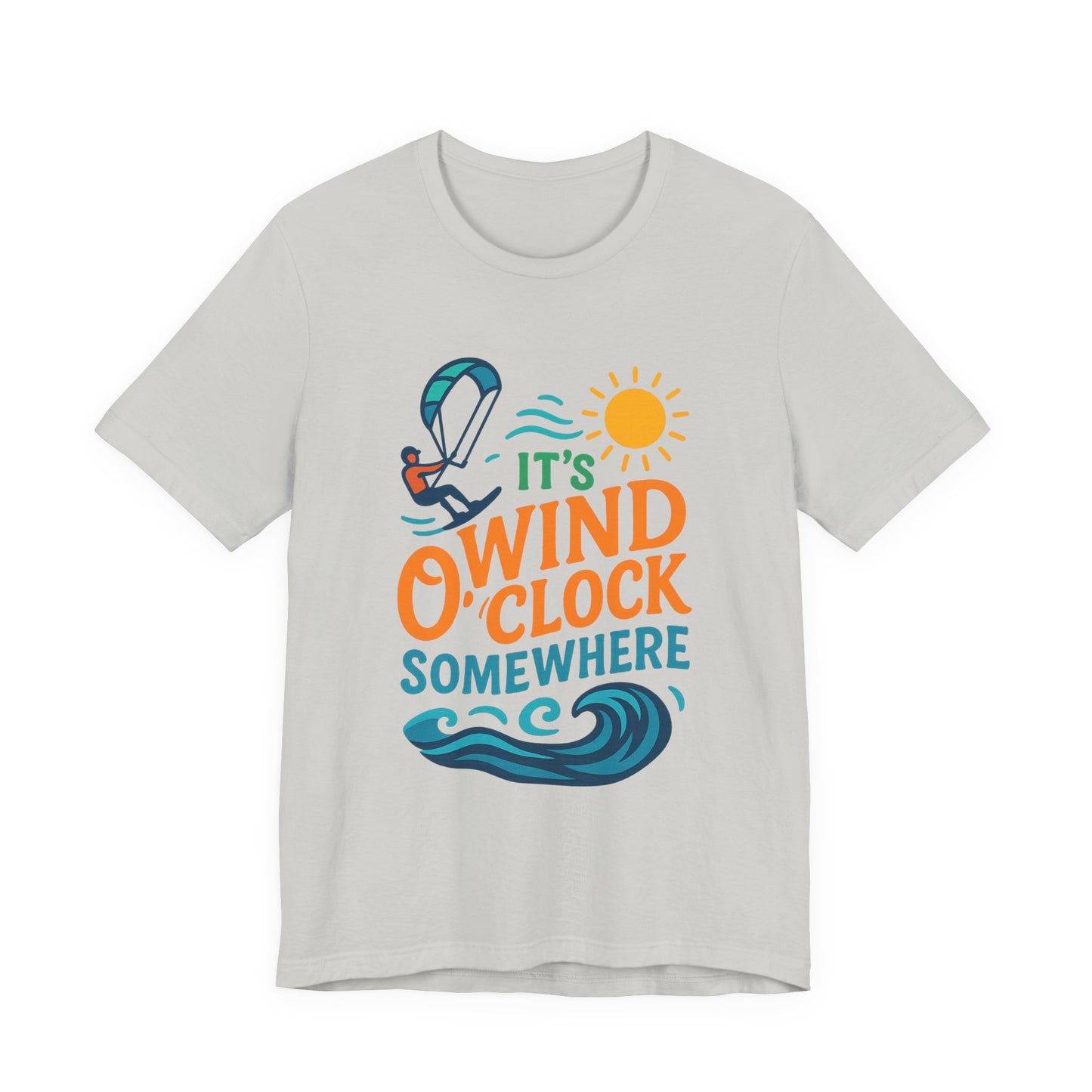 Kitesurf T-Shirt – „It’s Wind O’Clock Somewhere“ | WindSoul Surf Shirt für Wind-Liebhaber