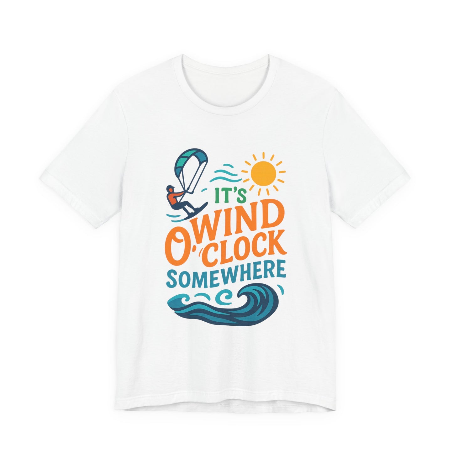 Kitesurf T-Shirt – „It’s Wind O’Clock Somewhere“ | WindSoul Surf Shirt für Wind-Liebhaber