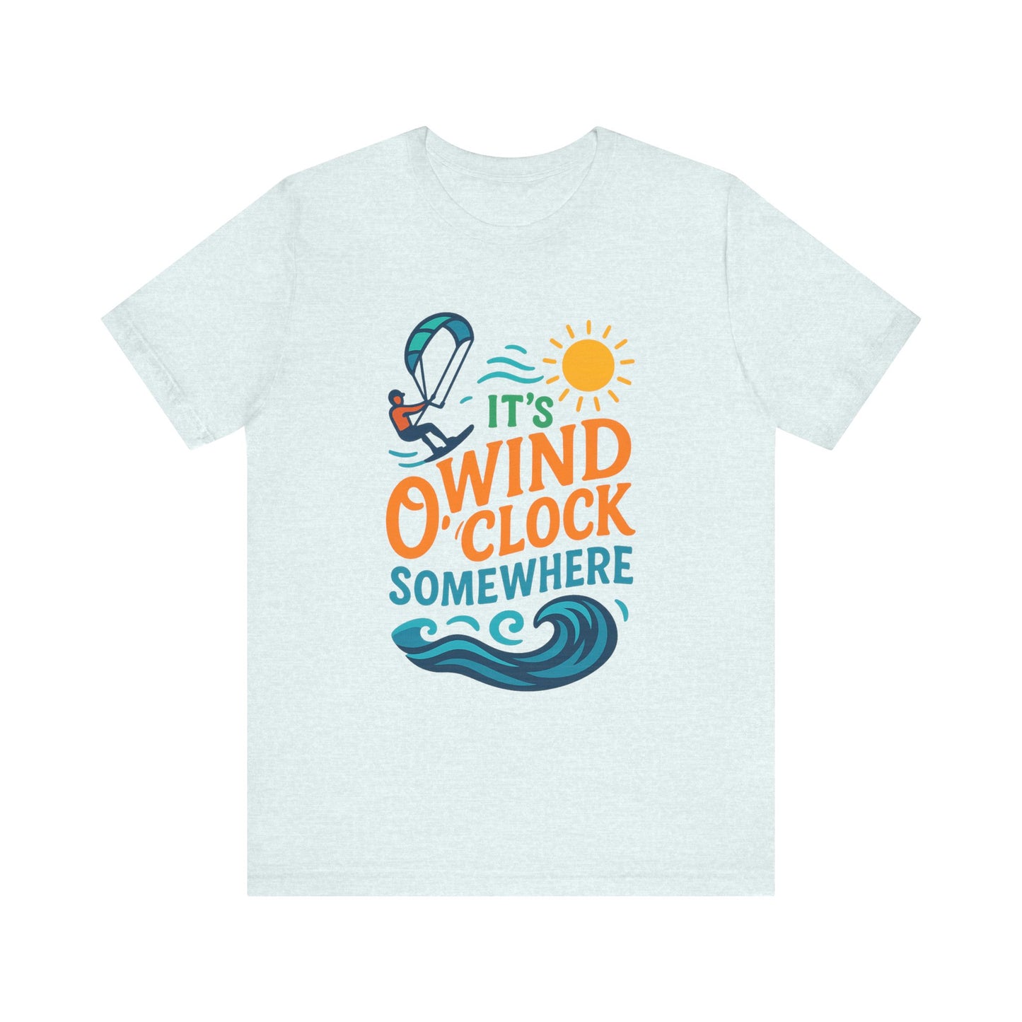 Kitesurf T-Shirt – „It’s Wind O’Clock Somewhere“ | WindSoul Surf Shirt für Wind-Liebhaber